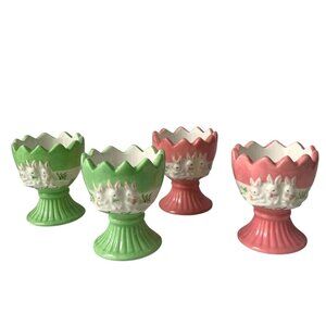 4 Laura Secord Easter Bunny Egg Cups Ceramic